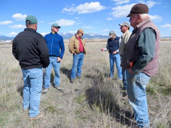 April 2015.  Headwater and Gallatin PF Chapters meet with FWP officials at Canyon Ferry WMA to discuss spring seeding project.